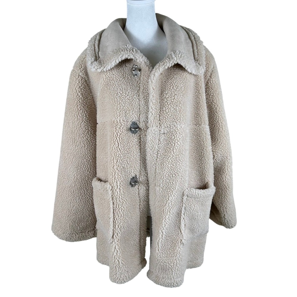 We11done Reversible Fleece Jacket Unisex OS Beige Streetwear Teddy Coat Luxury